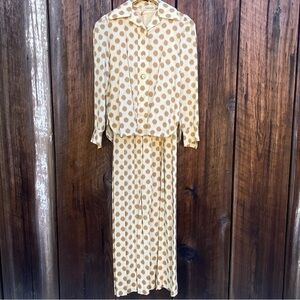 Joseph Magnin Polka Dot Two Piece Dress & Jacket 1970’s Vintage size Small